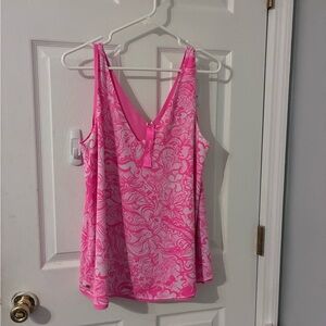 LILLY PULITZER Shirt Sleeveless V Neck Reversible Pink Tank Top Size Medium NWT